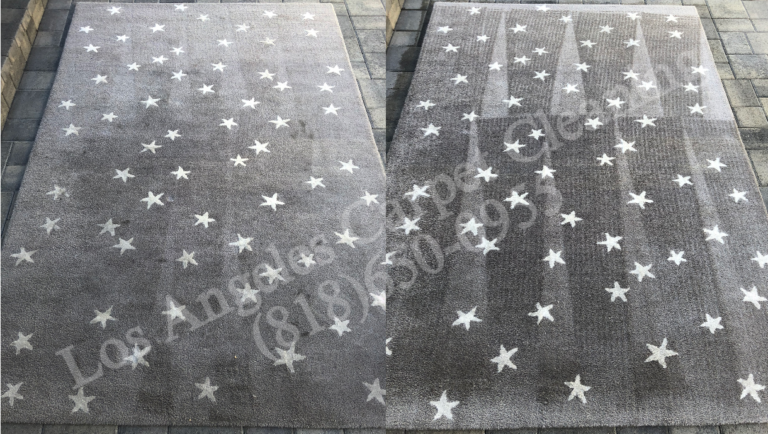 Starry Design Area Rug Before and After